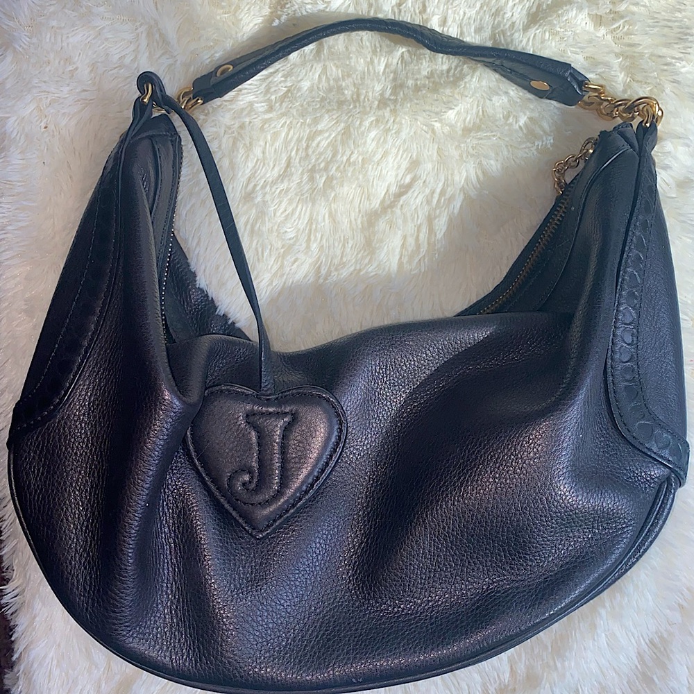 Original Black Juicy Couture Leather Shoulder Bag. Spotless interior & exterior